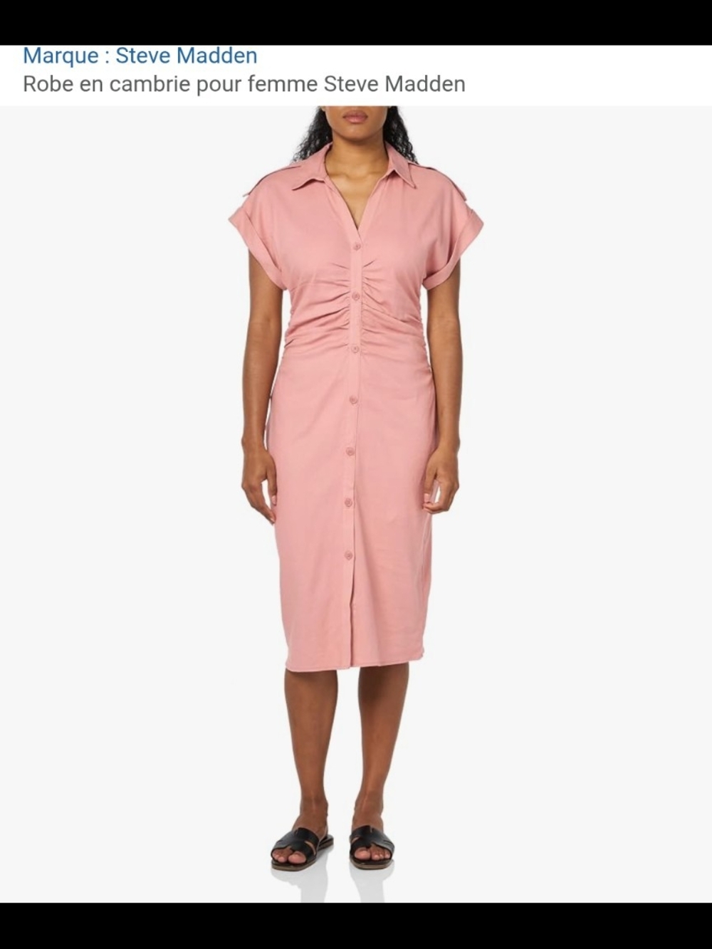 🖤 NWT Steve Madden Cambrie Ruched Button-Down Midi Dress 🖤